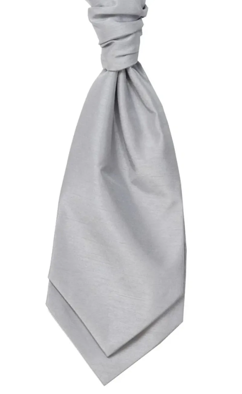 L.A. Smith Shantung Cravat Silver WCR1866/2